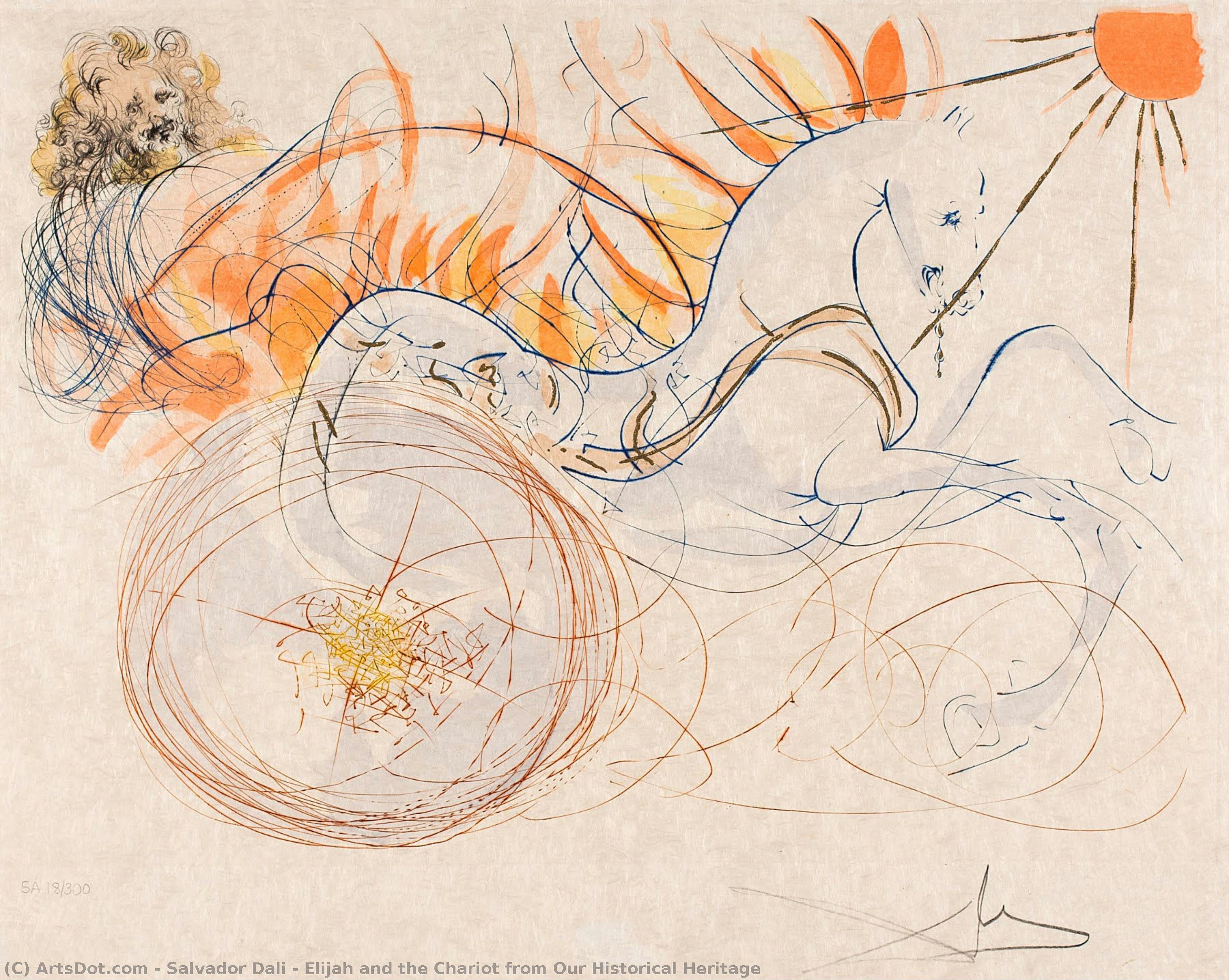 Elijah Und Der Wagen — Salvador Dalí