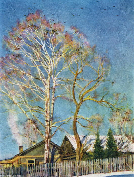 Blue Morning. Rooks On The Birches. Ligachevo — Konstantin Yuon
