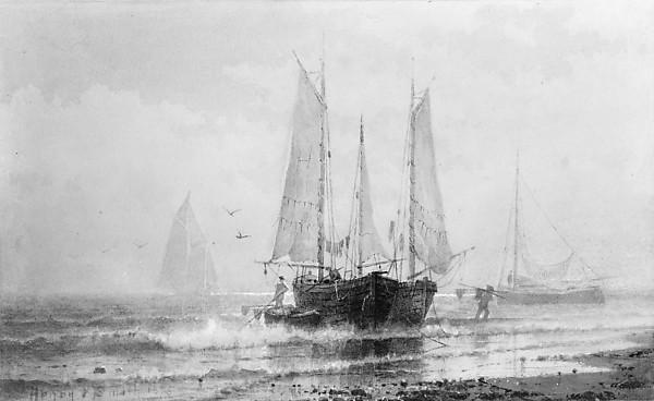 Seascape-fishing Boats By The Shore — Henry Pember Smith