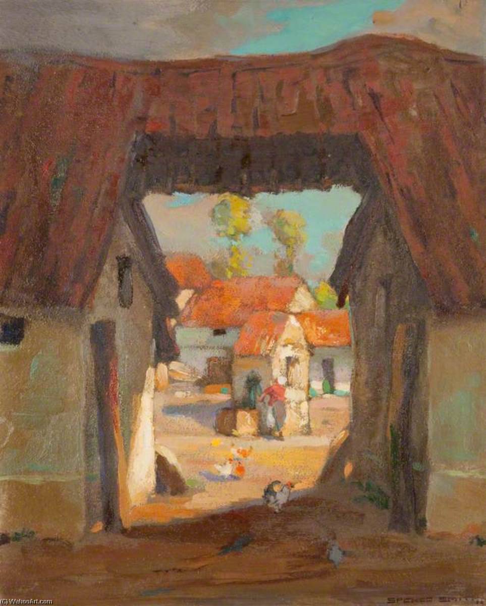 French Farmyard Near Étaples — John Guthrie Spence Smith