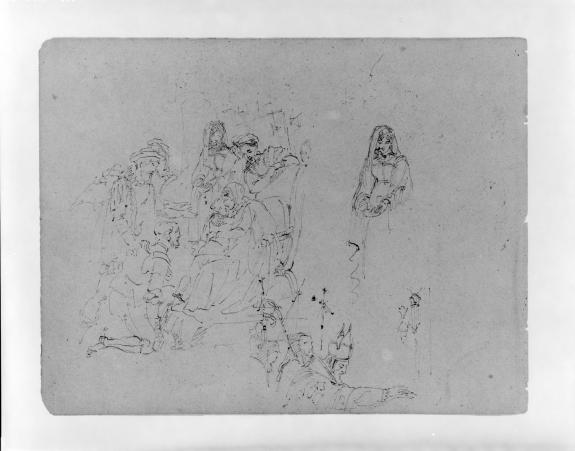 Composition Sketch For An Adoration Of The Magi And A Bishop Blessing — Thomas Sully