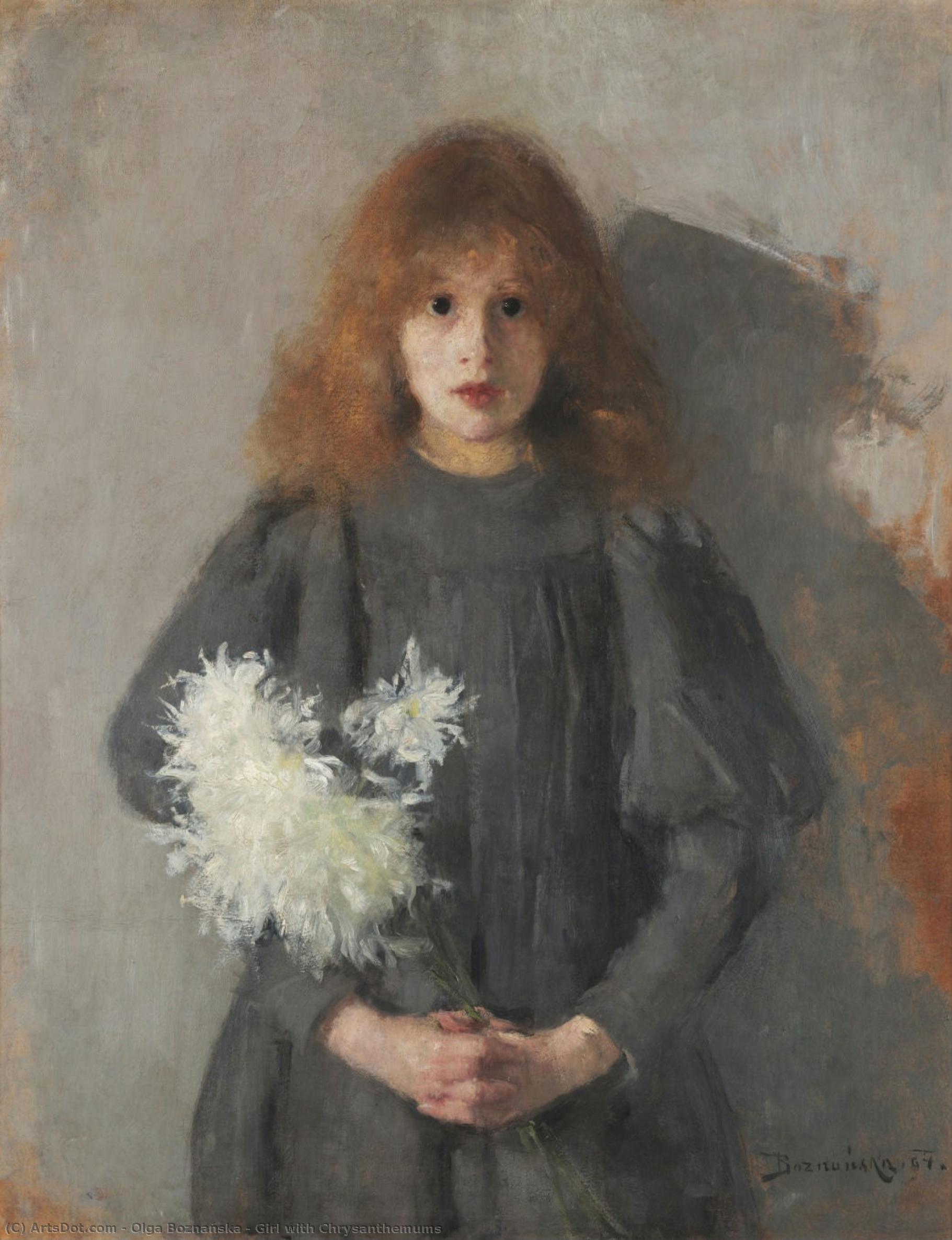 Girl With Chrysanthemums — Olga Boznańska