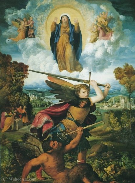 Michael And The Assumption — Battista Dossi