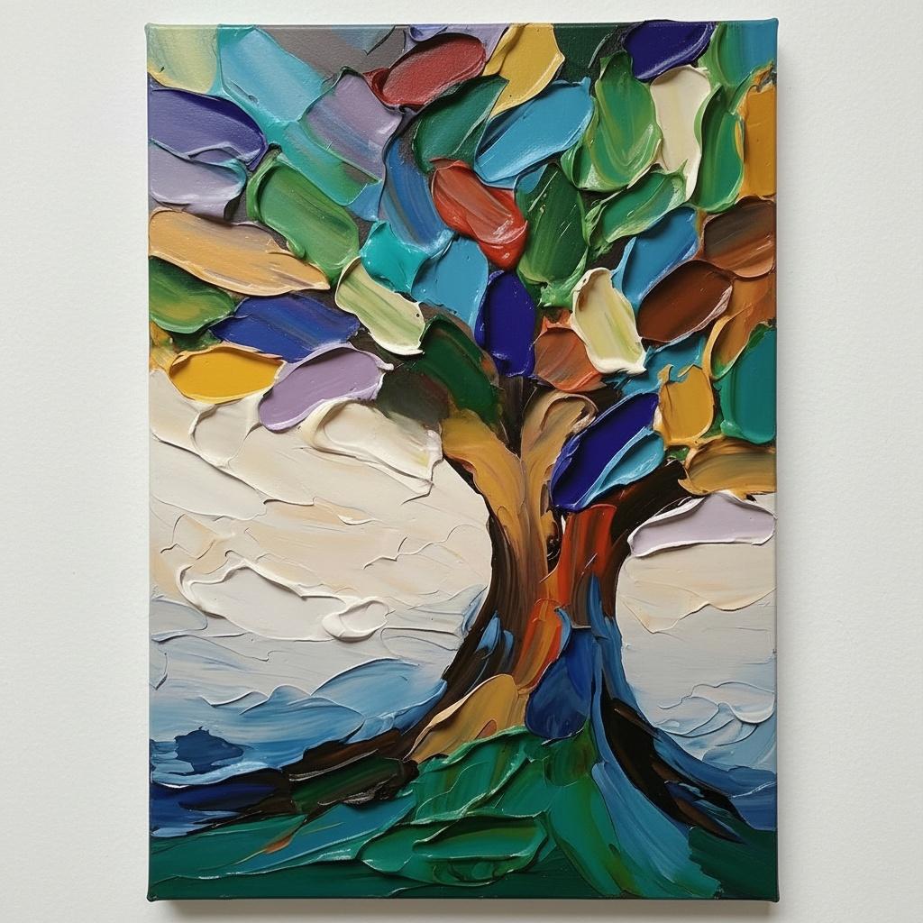 Ethereal Canopy In Sculptural Relief: A Spontaneous Symphony Of Impasto Color — Christian Noiret