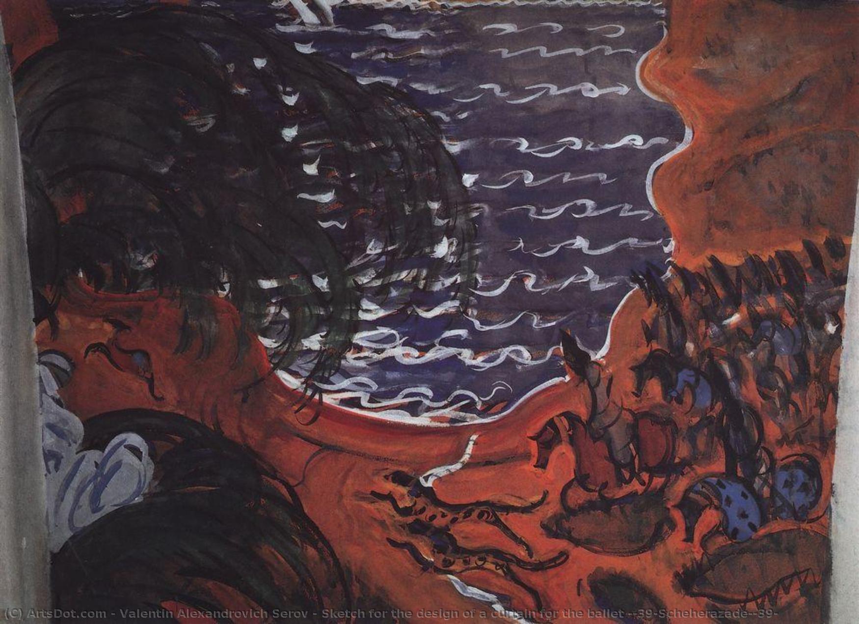 Sketch For The Design Of A Curtain For The Ballet 'scheherazade' — Valentín Aleksándrovich Sérov