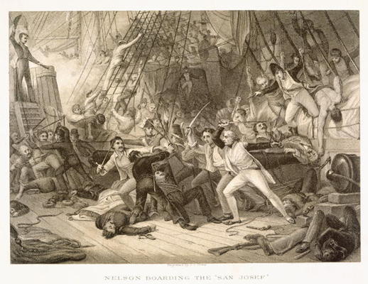 Horatio Nelson Boarding The San Josef At The Battle Of Cape St Vincent, 14th February — George Jones