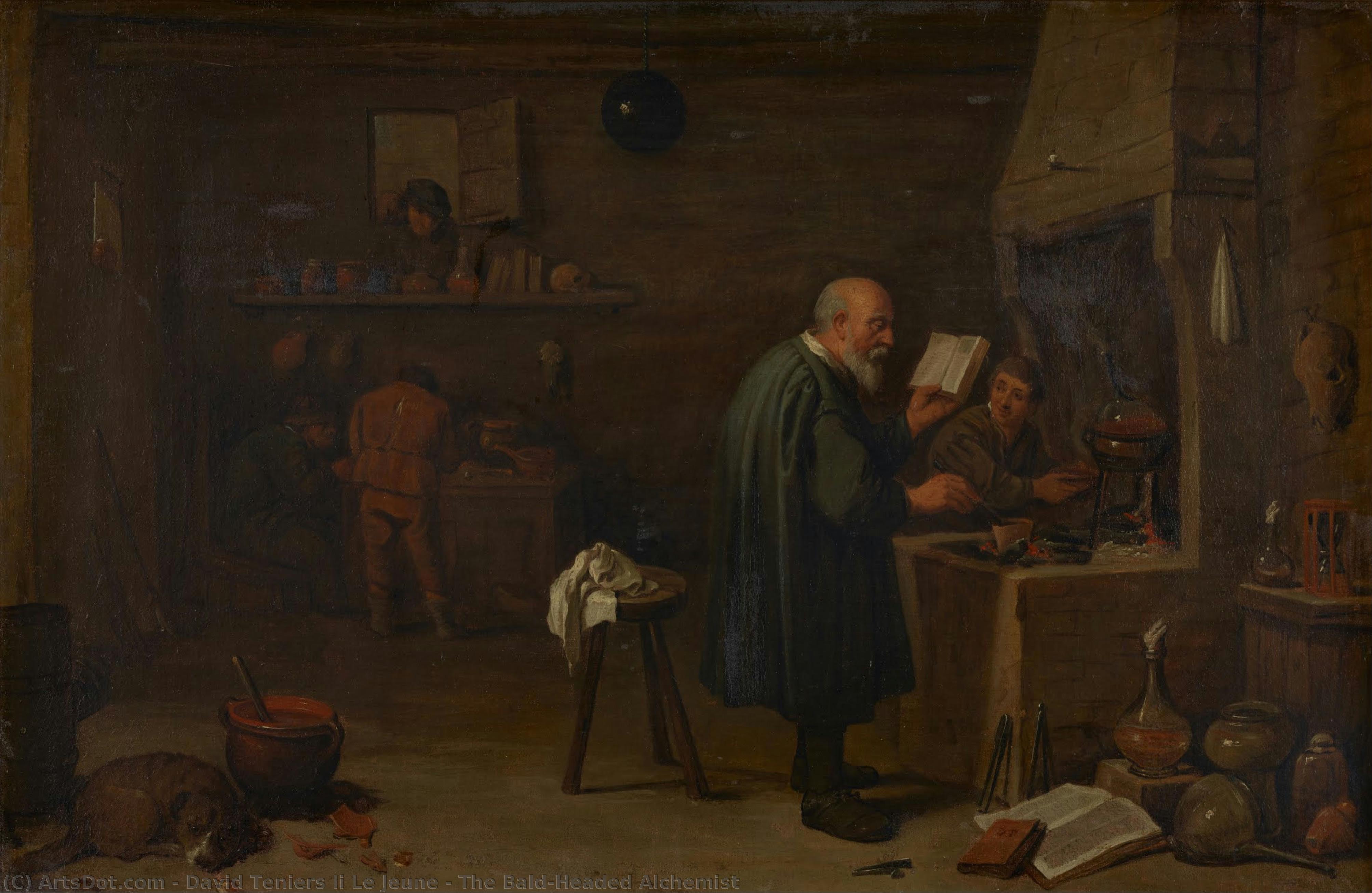 The Bald-headed Alchemist — Davud Teniers Mlađi