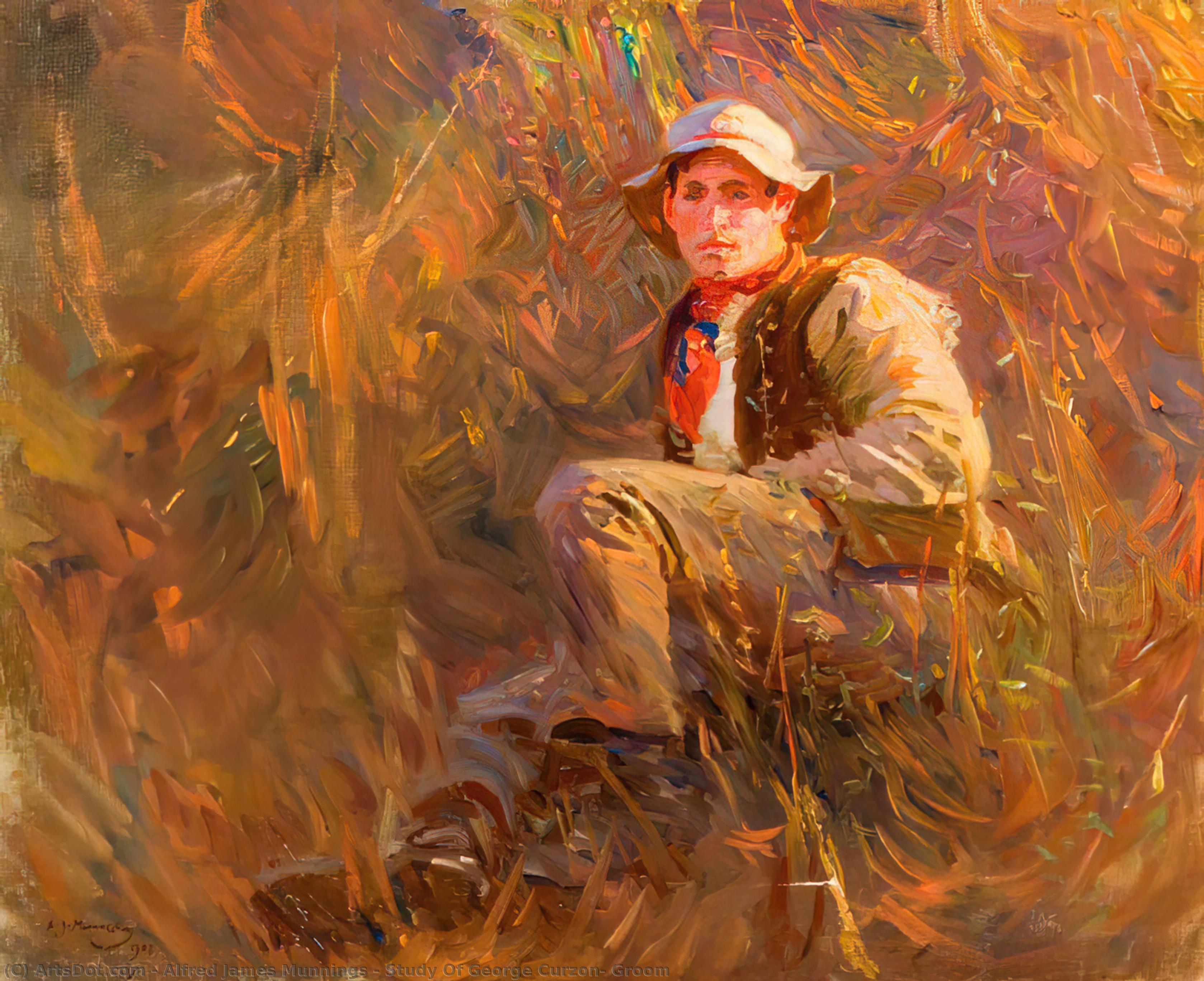 Study Of George Curzon, Groom — Sir Alfred James Munnings