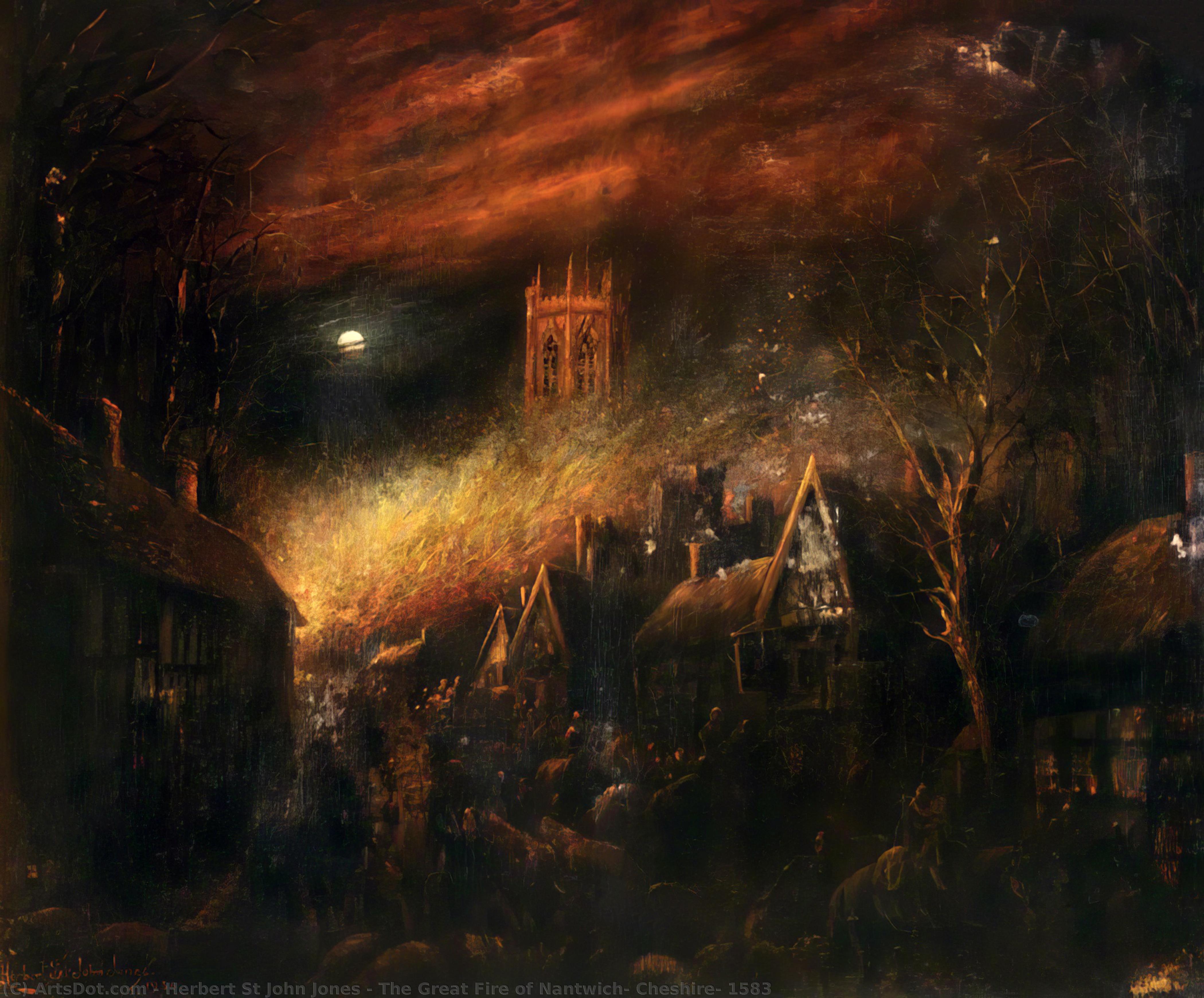 The Great Fire Of Nantwich, Cheshire, 1583 — Herbert St John Jones