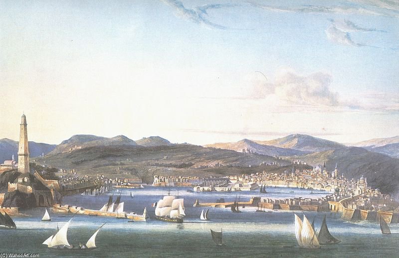 Veduta Di Genova - Acquatinta — Ambroise Louis Garneray