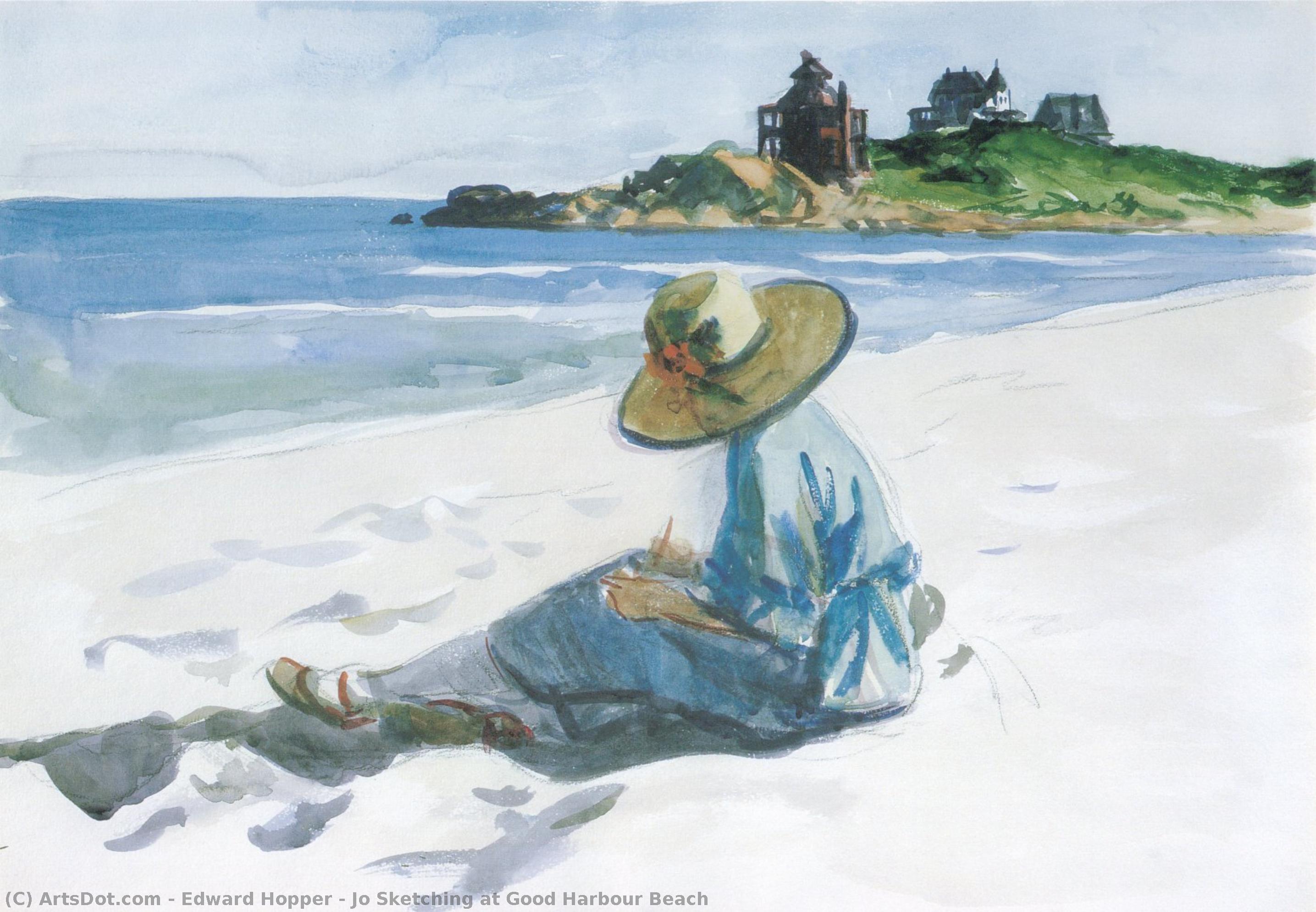 Jo Sketching At Good Harbour Beach — Edward Hopper