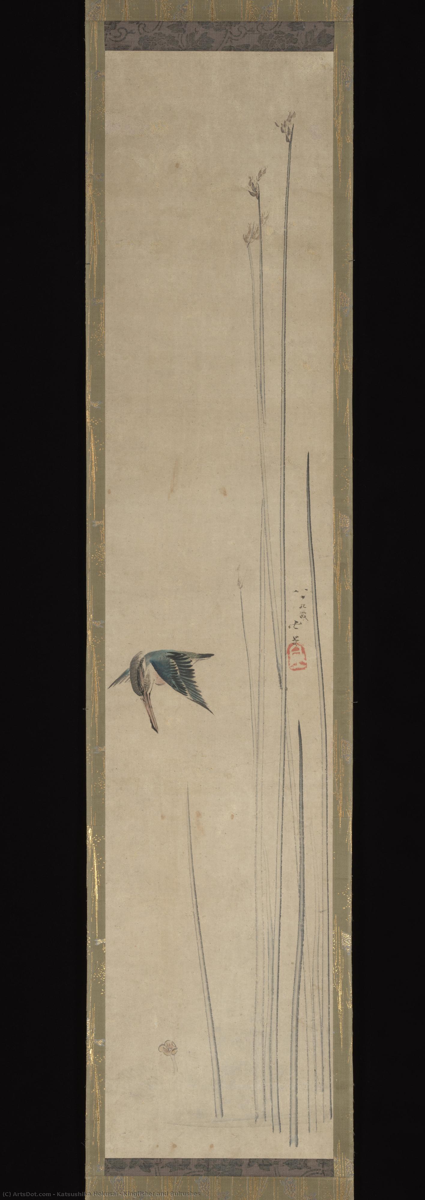 Kingfisher And Bulrushes — Katsushika Hokusai