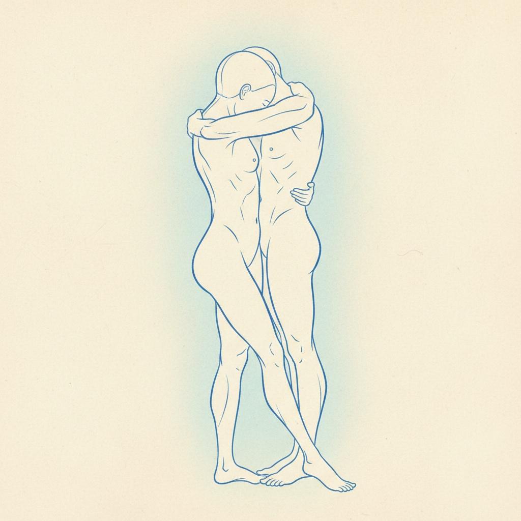 Cerulean Resonance: An Eternal Embrace In Ivory — Marc Duvallier