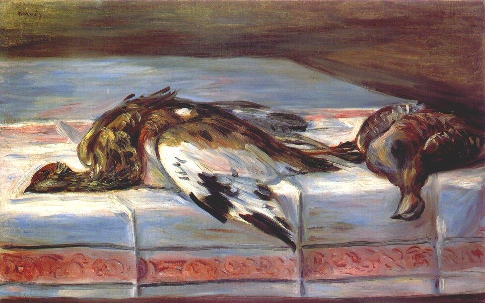 Still Life With Pheasant And Partridge — Pierre-auguste Renoir