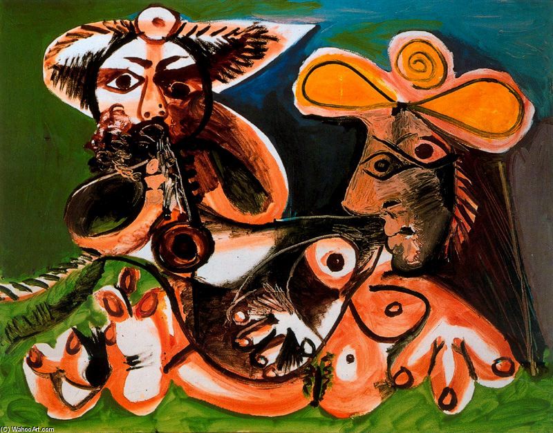 Flautist Und Naked Woman — Pablo Picasso