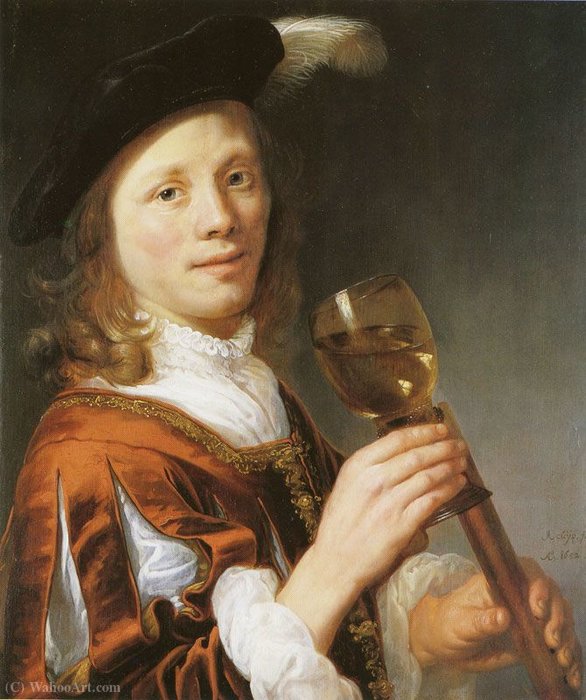 Boy With Wine Glass And Flute — Jacob Gerritszoon Cuyp