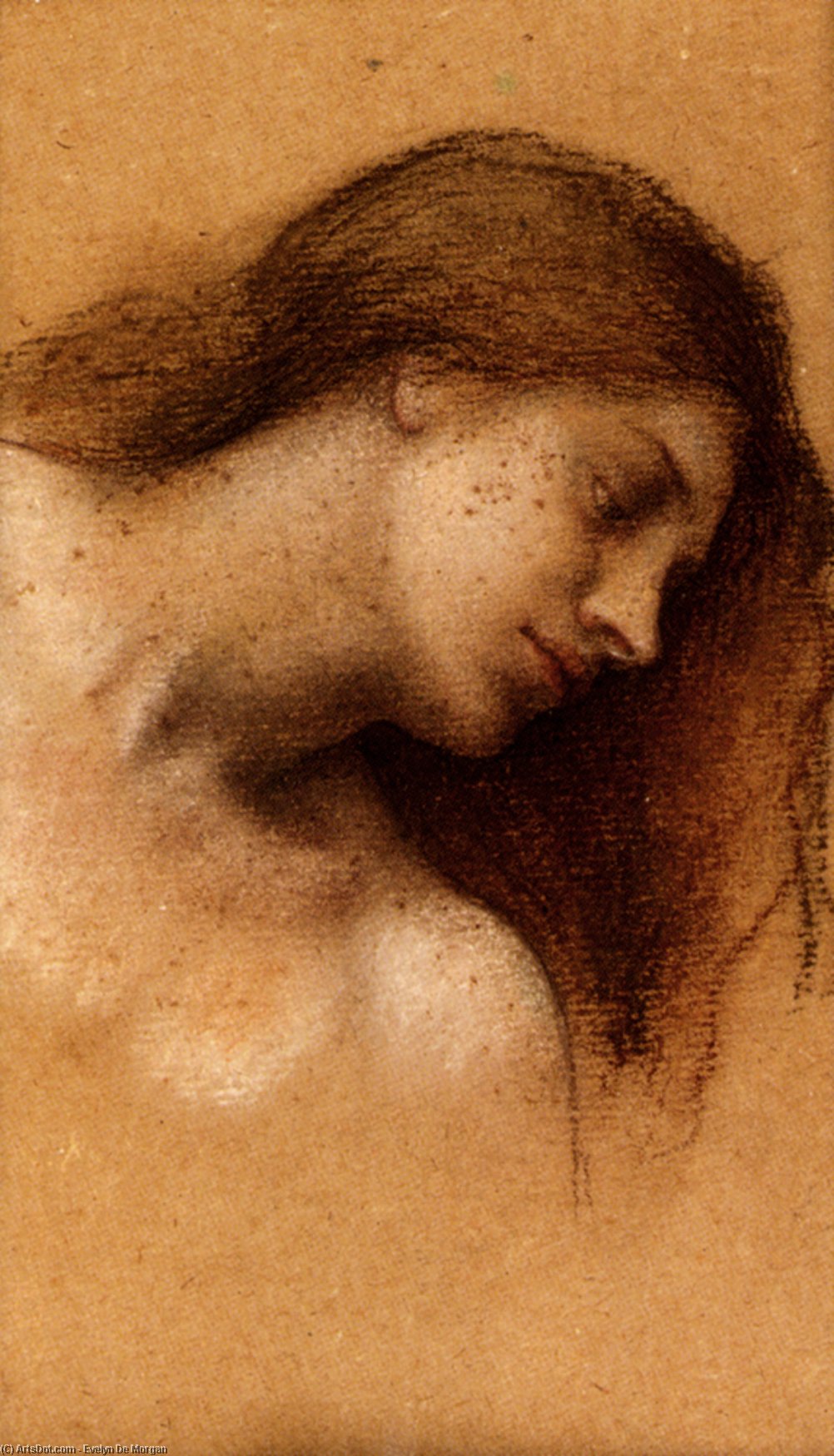 Study For Moonbeans Dipping Into The Ocean — Evelyn De Morgan Née Pickering