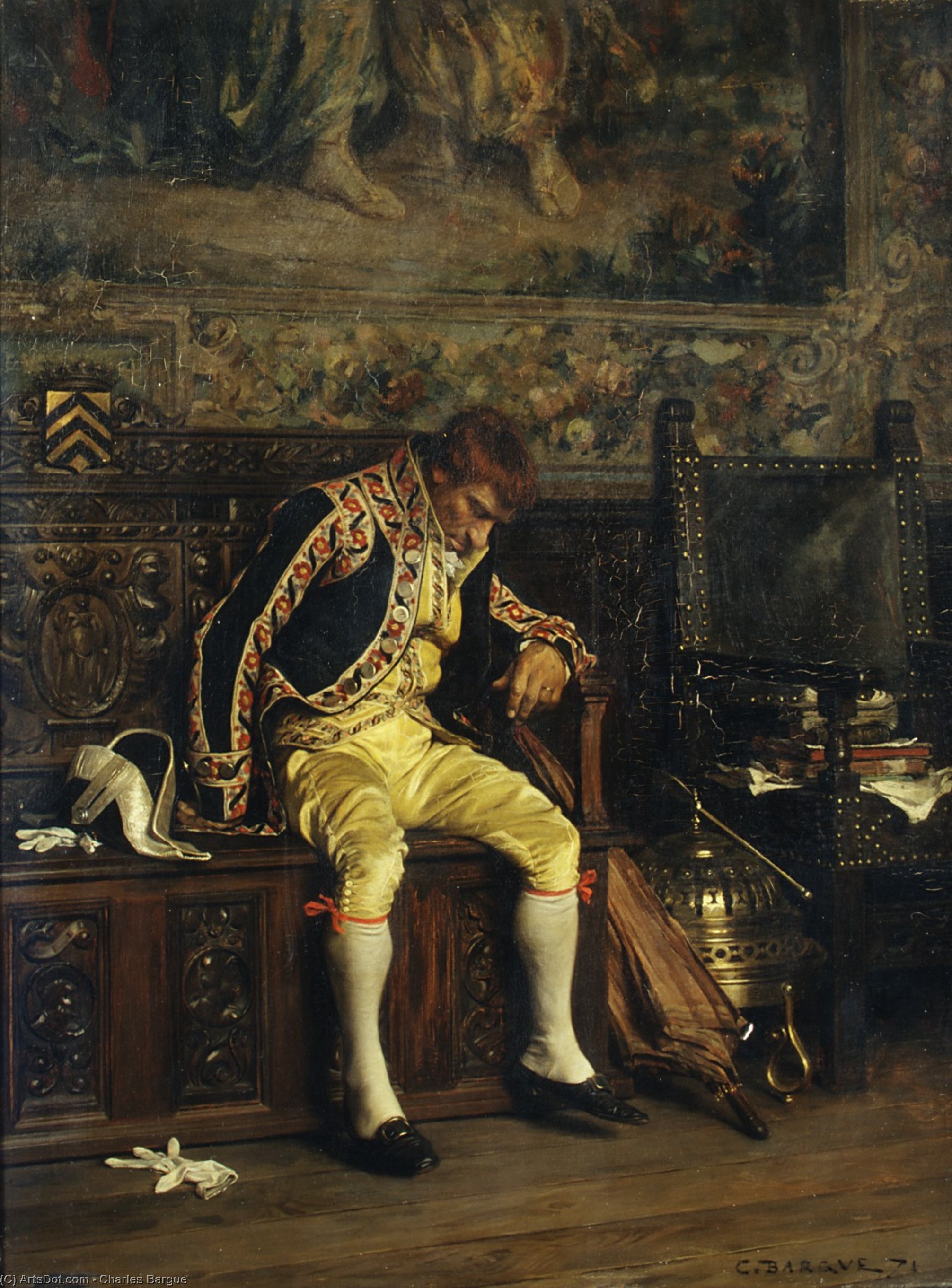 A Footman Sleeping (1871) — Шарль Барг