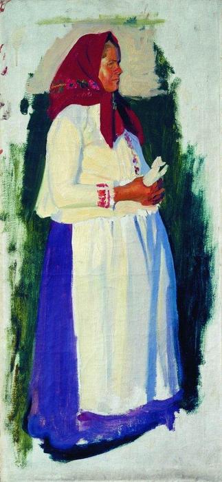 Etude Of Peasant For Unpreserved Picture From Church — Boris Mikhailovich Kustodiev