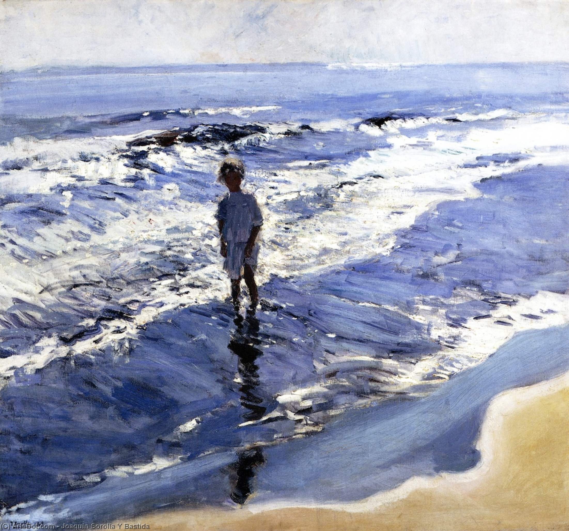 Junges Mädchen In Einem Silbernen Meer — Joaquín Sorolla Y Bastida