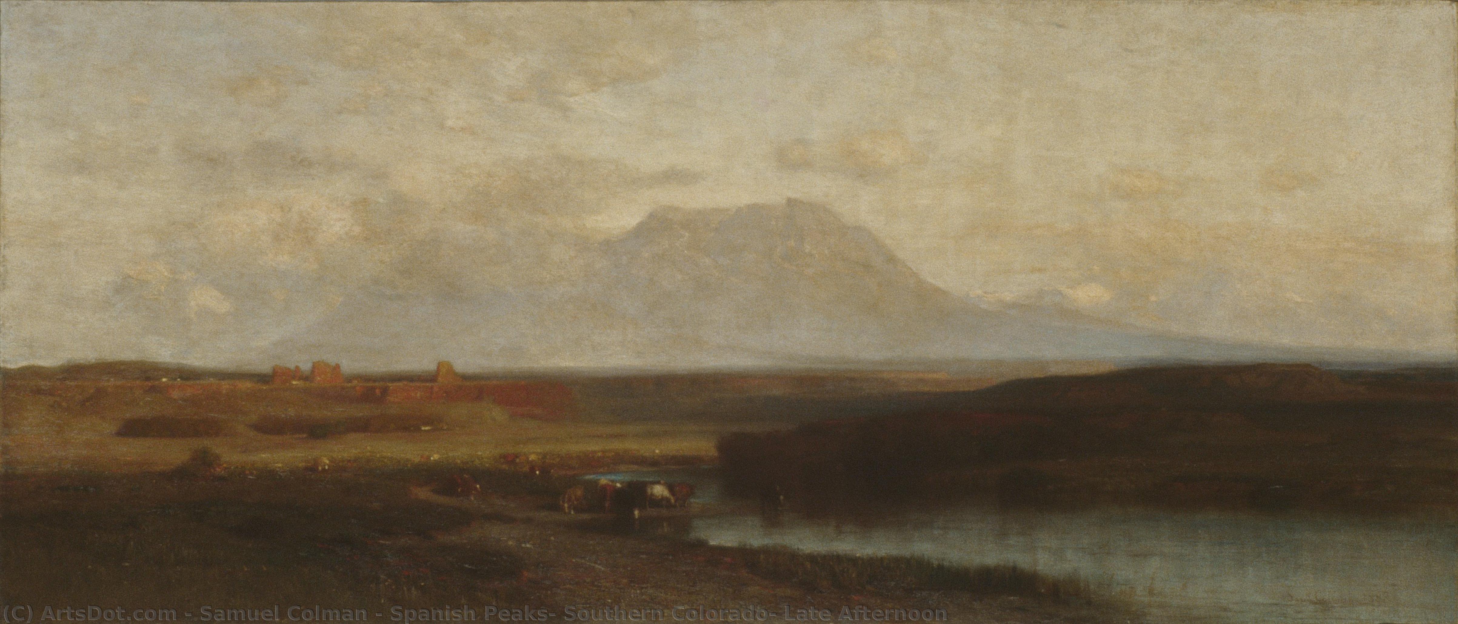 Spanish Peaks, Southern Colorado, Late Afternoon — Samuel Colman