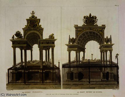 The Tombs Of Queen Elizabeth I And Mary Queen — Frederick Mackenzie