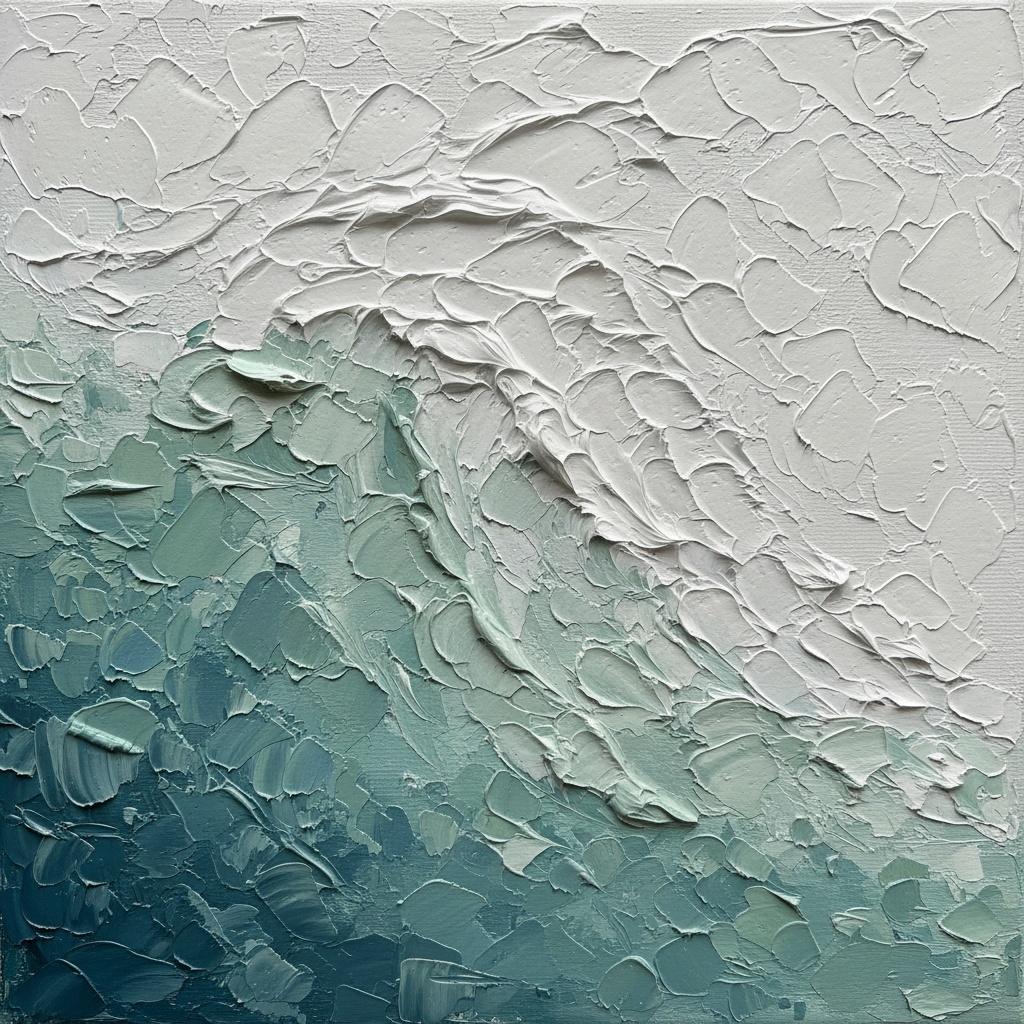 Crestas Efímeras De Azul Cerceta Y Blanco En Una Marea Monumental De Impasto — David Moreau