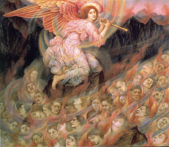 Angel Piping To The Souls In Hell — Evelyn De Morgan Née Pickering