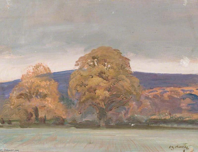 A Landscape With Trees On The Edge Of A Field — Sir Alfred James Munnings