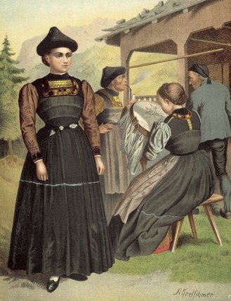 German Costume Vorarlberg Bregenzerwald — Albert Kretschmer