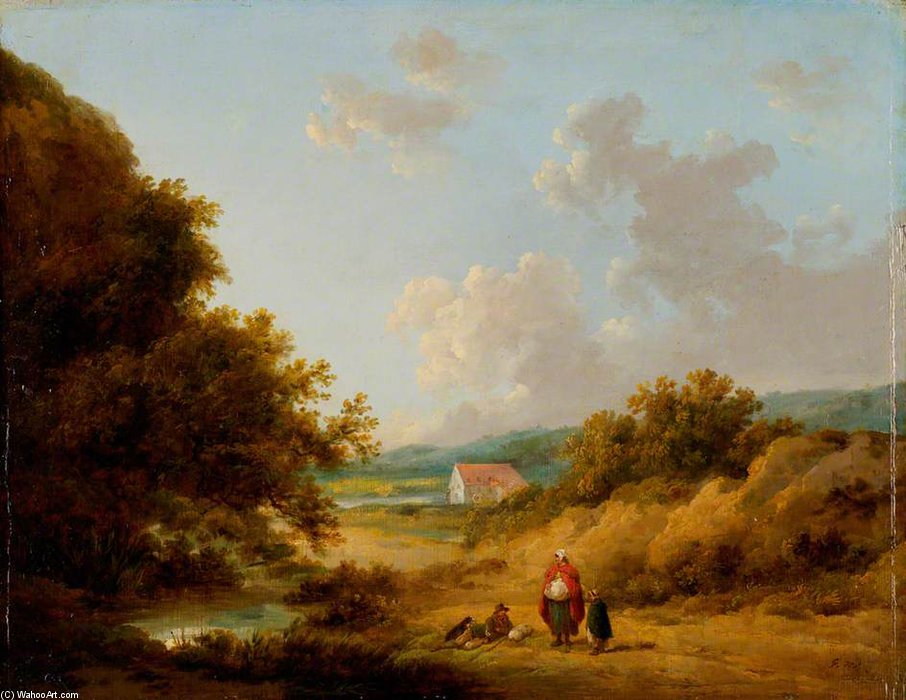 Landscape With A Gypsy Family — George Morland