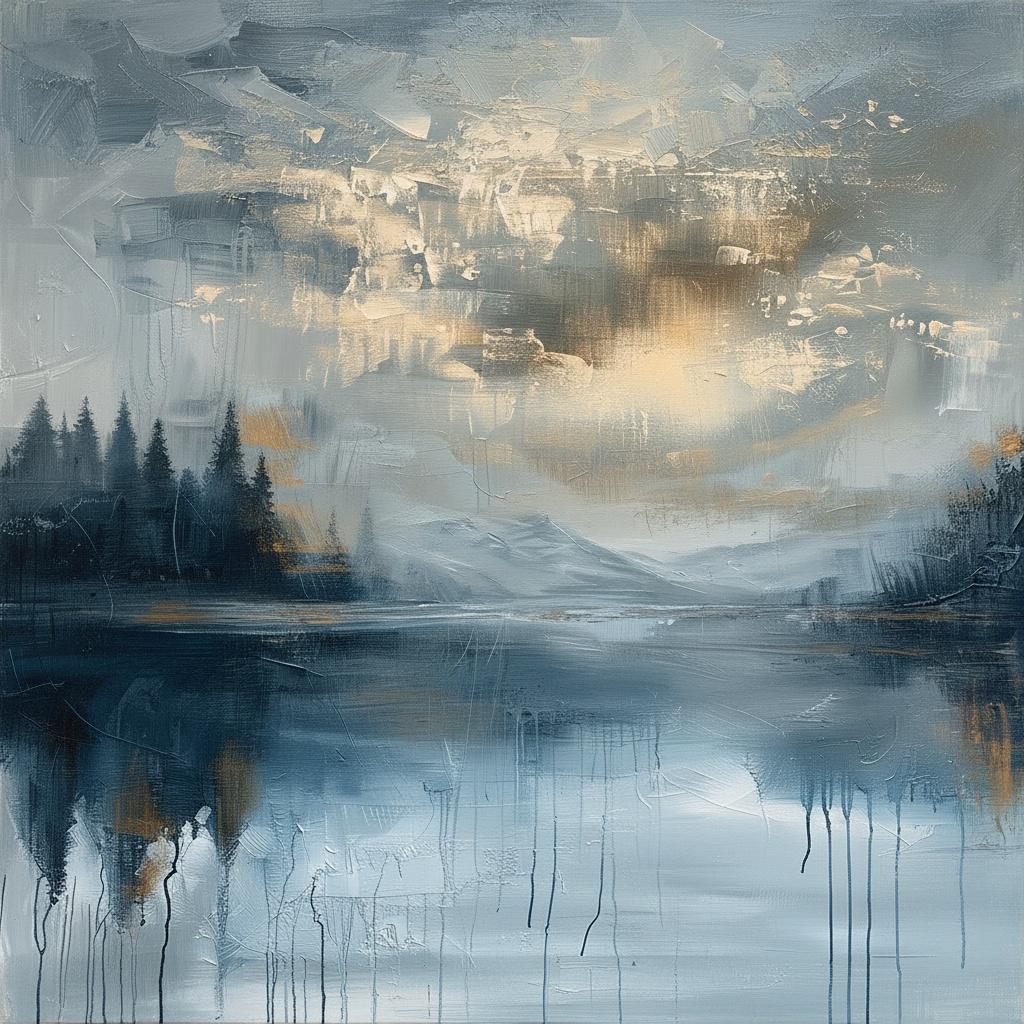 Ätherische Goldfragmente Inmitten Der Zerbrochenen Stille Eines Dämmerungshorizonts — Christian Noiret