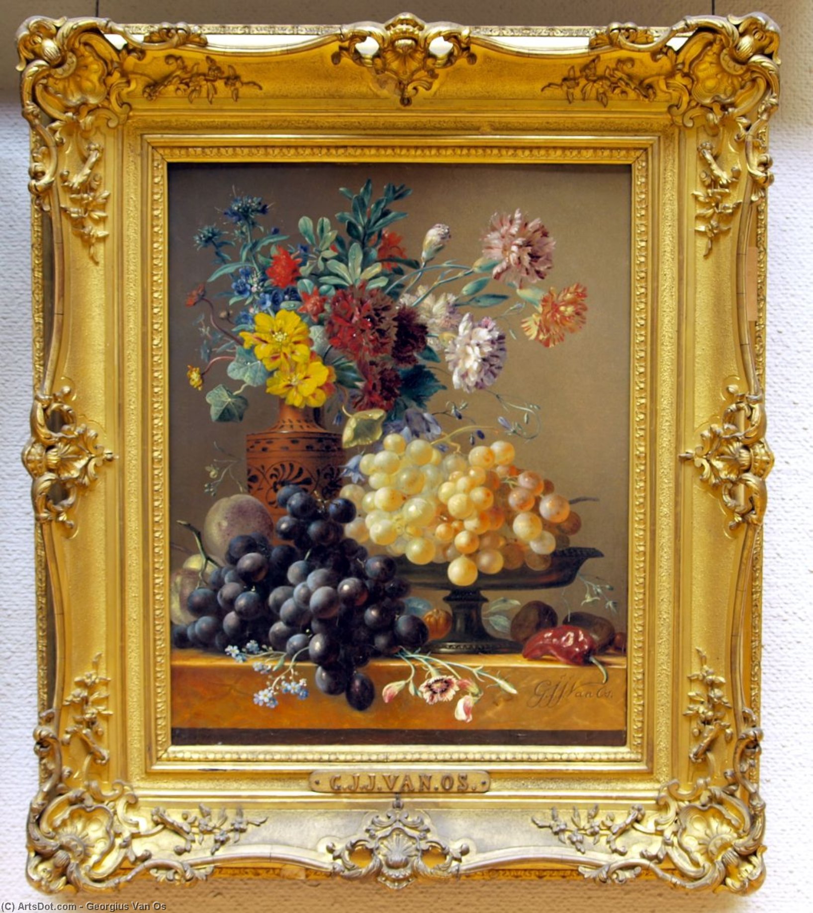 Stilleven Met Vruchten En Bloemen In Griekse Vaas — Georgius Jacobus Johannes Van Os