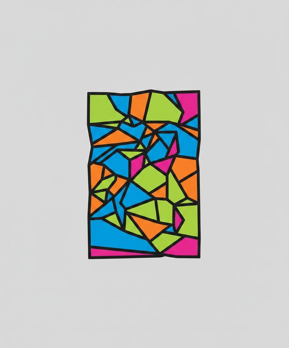 Prismatische Fragmente In Bewegung: Ein Einzigartiges Mosaik Lebendiger Geometrischer Spontaneität — Chloé Tessier