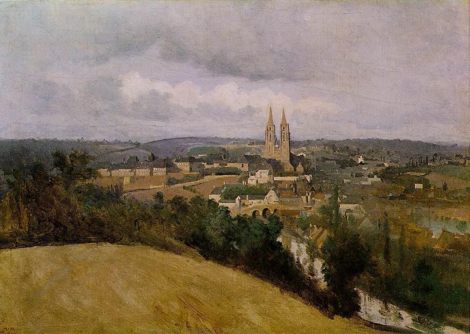 Ansicht Von Saint Lo Mit Dem Fluss Vire Im Vordergrund — Jean-baptiste-camille Corot