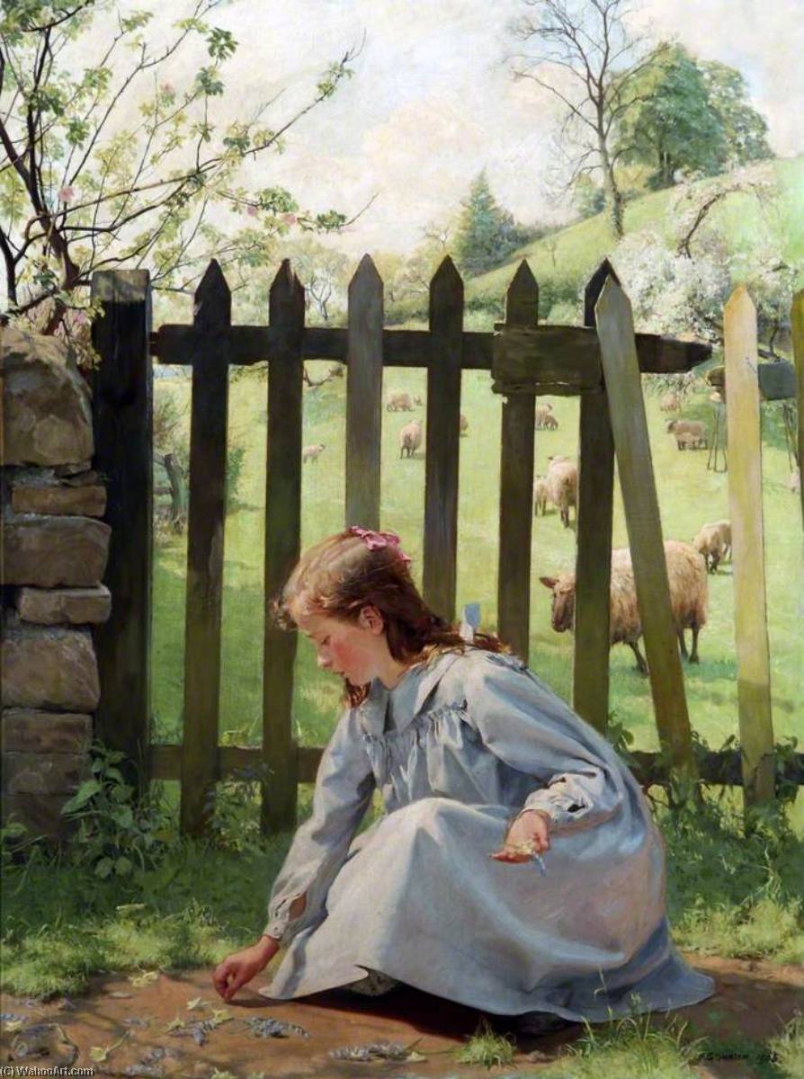 Primroses And Bluebells — Frederick George Swaish