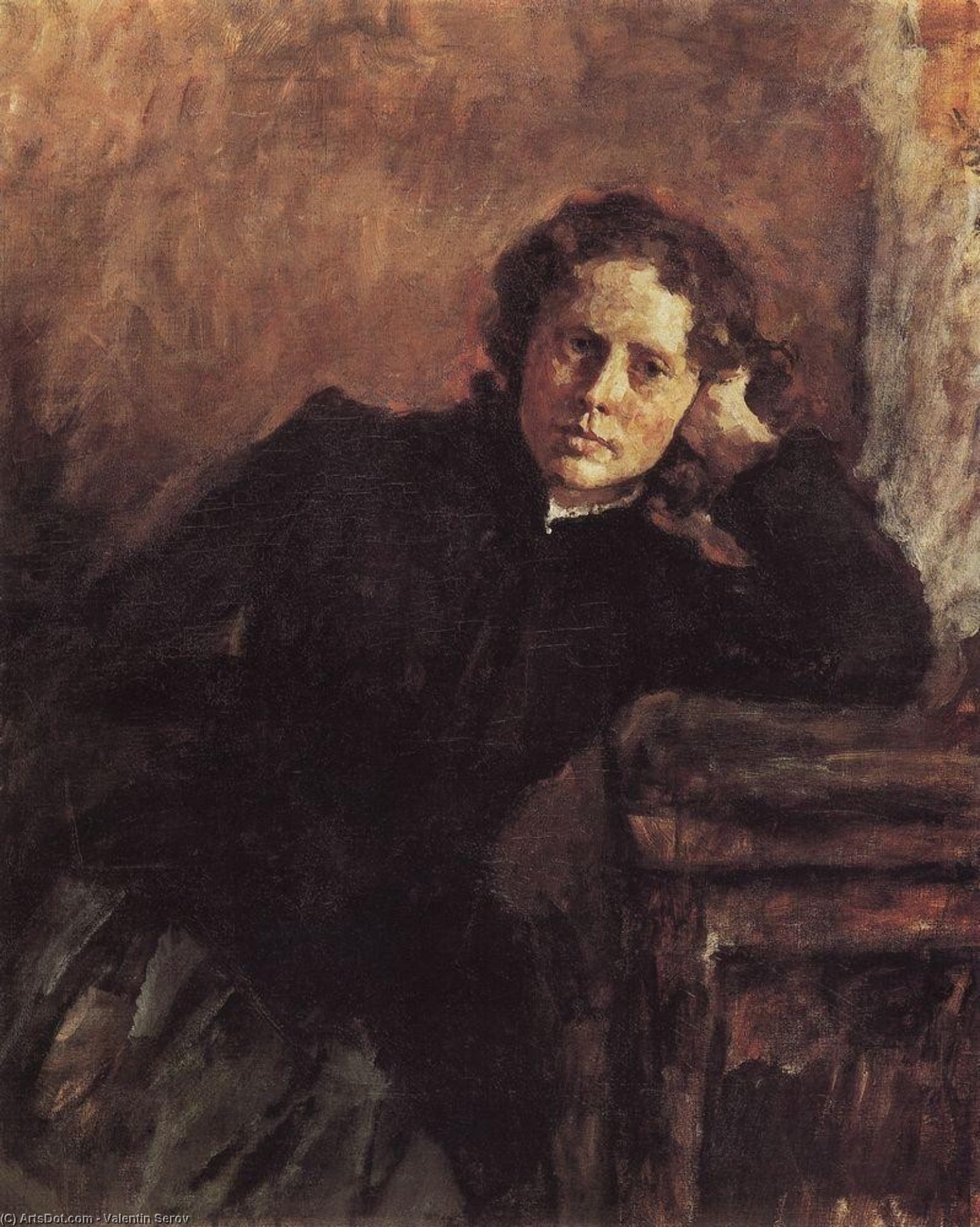 By The Window. Portrait Of Olga Trubnikova — Valentin Alexandrovich Serov