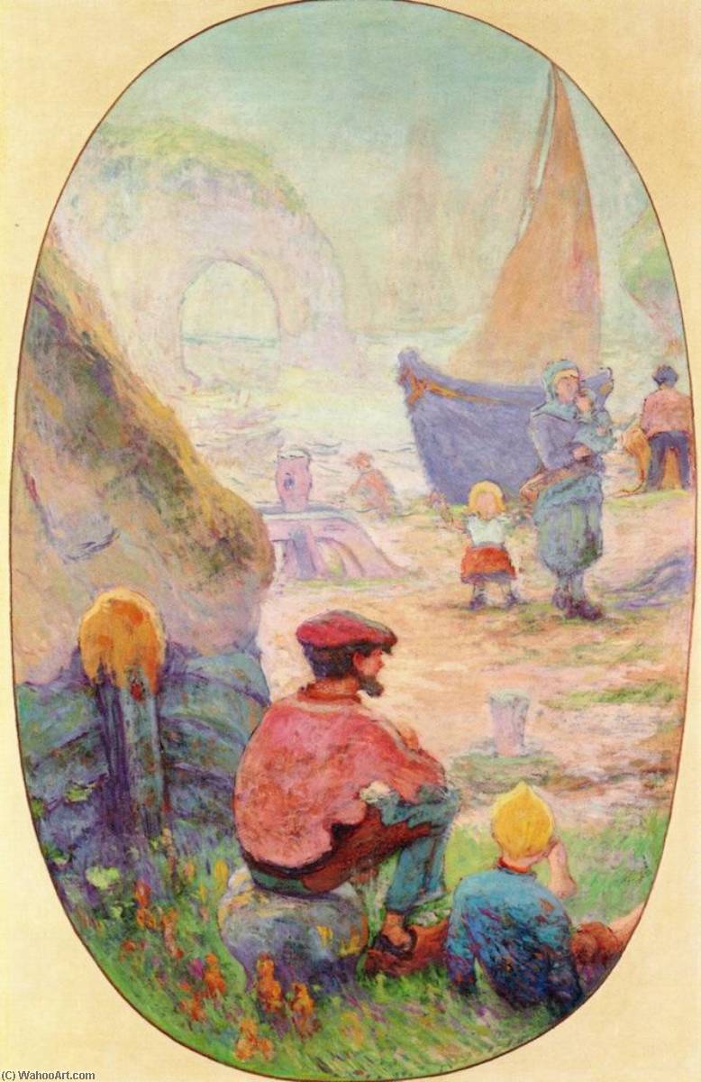 Fishermen At Etretat (also Known As Fisherman At Yport Or The Fisherman's Family) — Claude Emil Schuffenecker