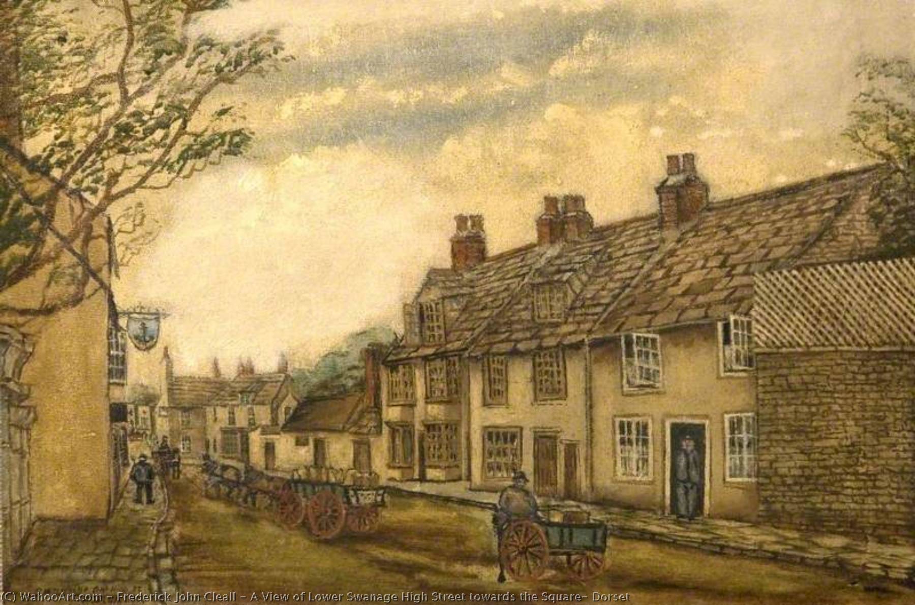 A View Of Lower Swanage High Street Towards The Square, Dorset — Frederick John Cleall
