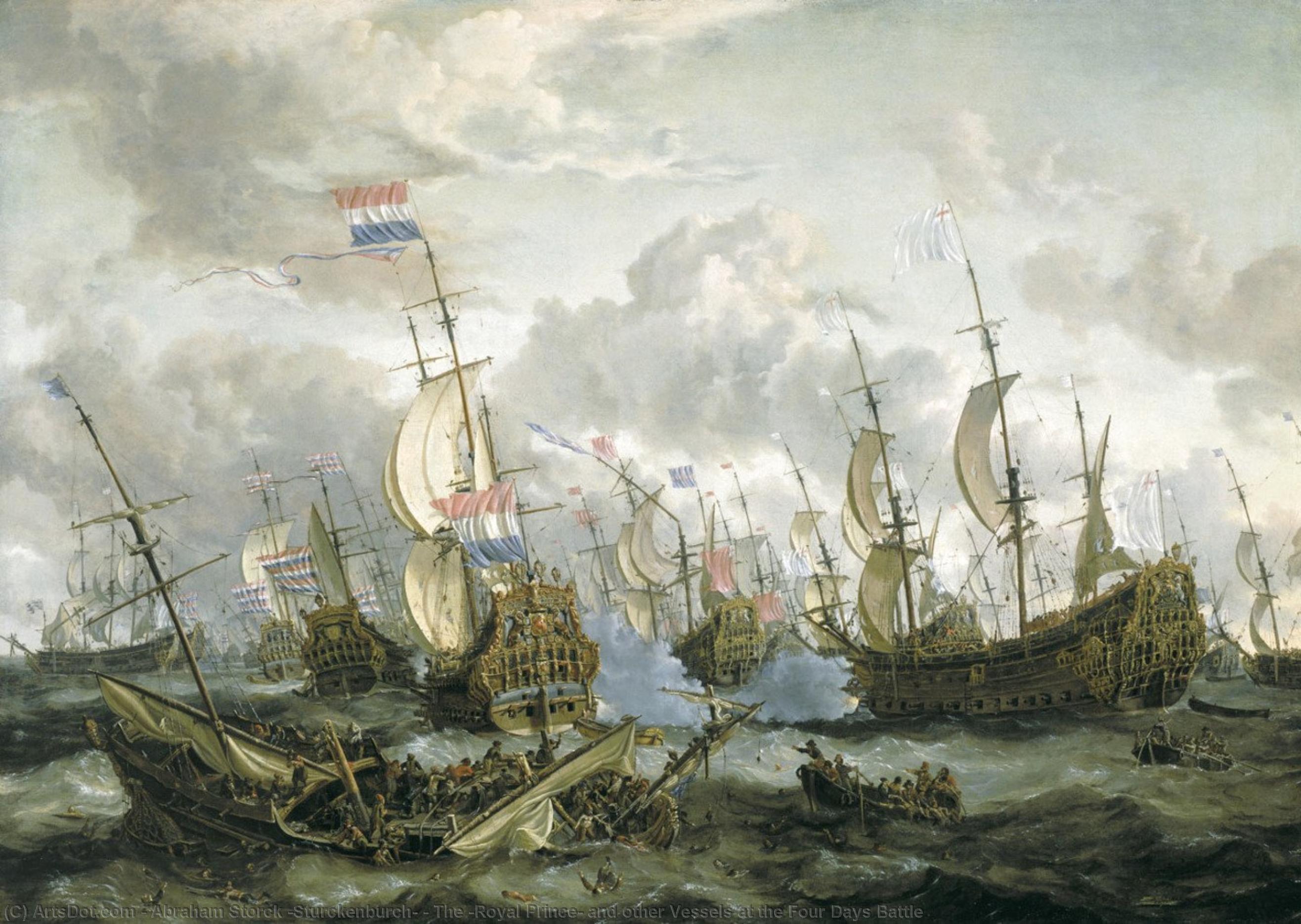 The 'royal Prince' And Other Vessels At The Four Days Battle — Abraham Storck (sturckenburch)