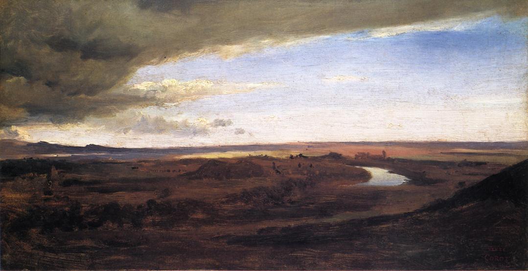 The Roman Cammagna, With The Tiber — Žan-batist Kamil Korote