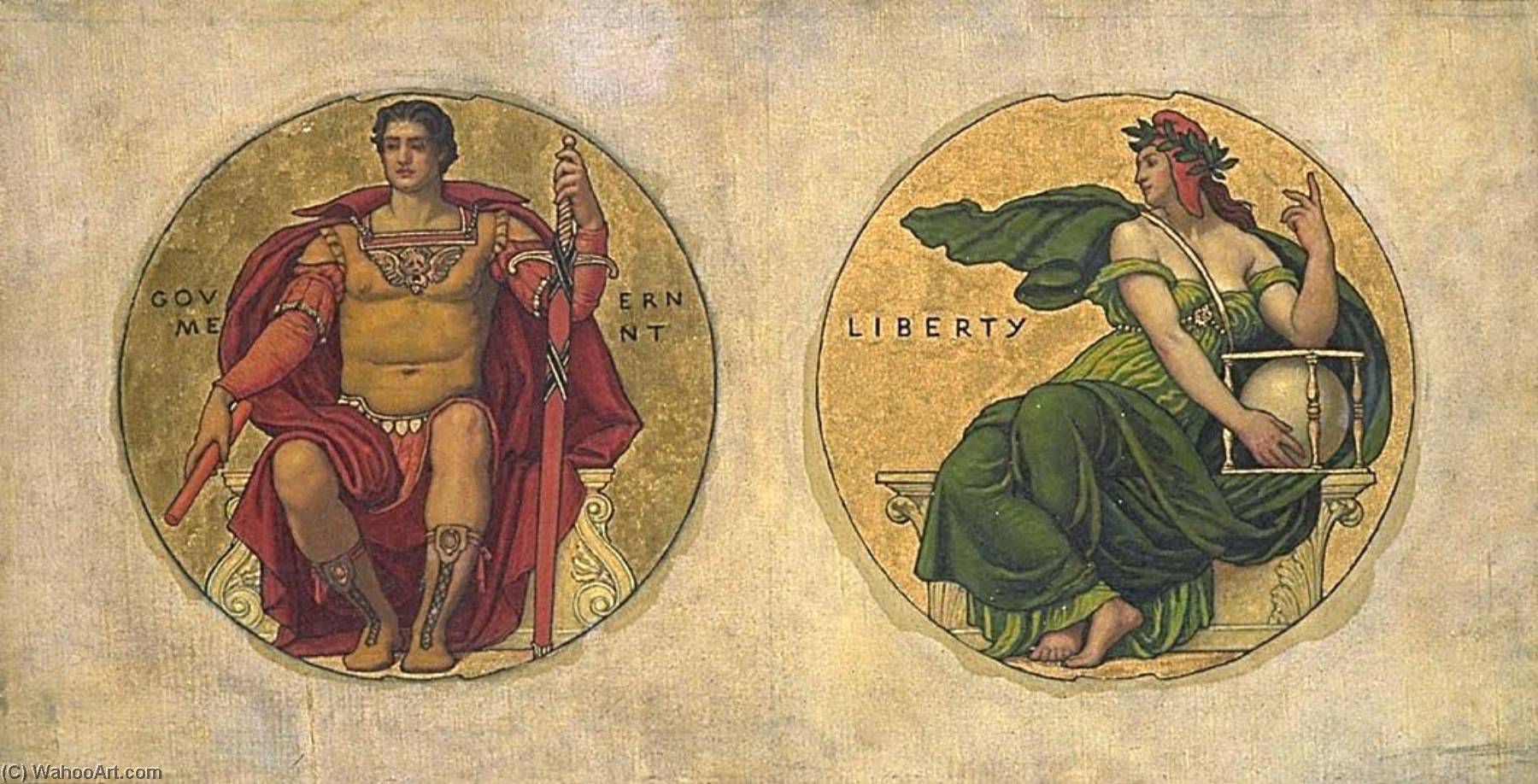 Study For Mosaic In The Wisconsin State Capital Government And Liberty — Kenyon Cox