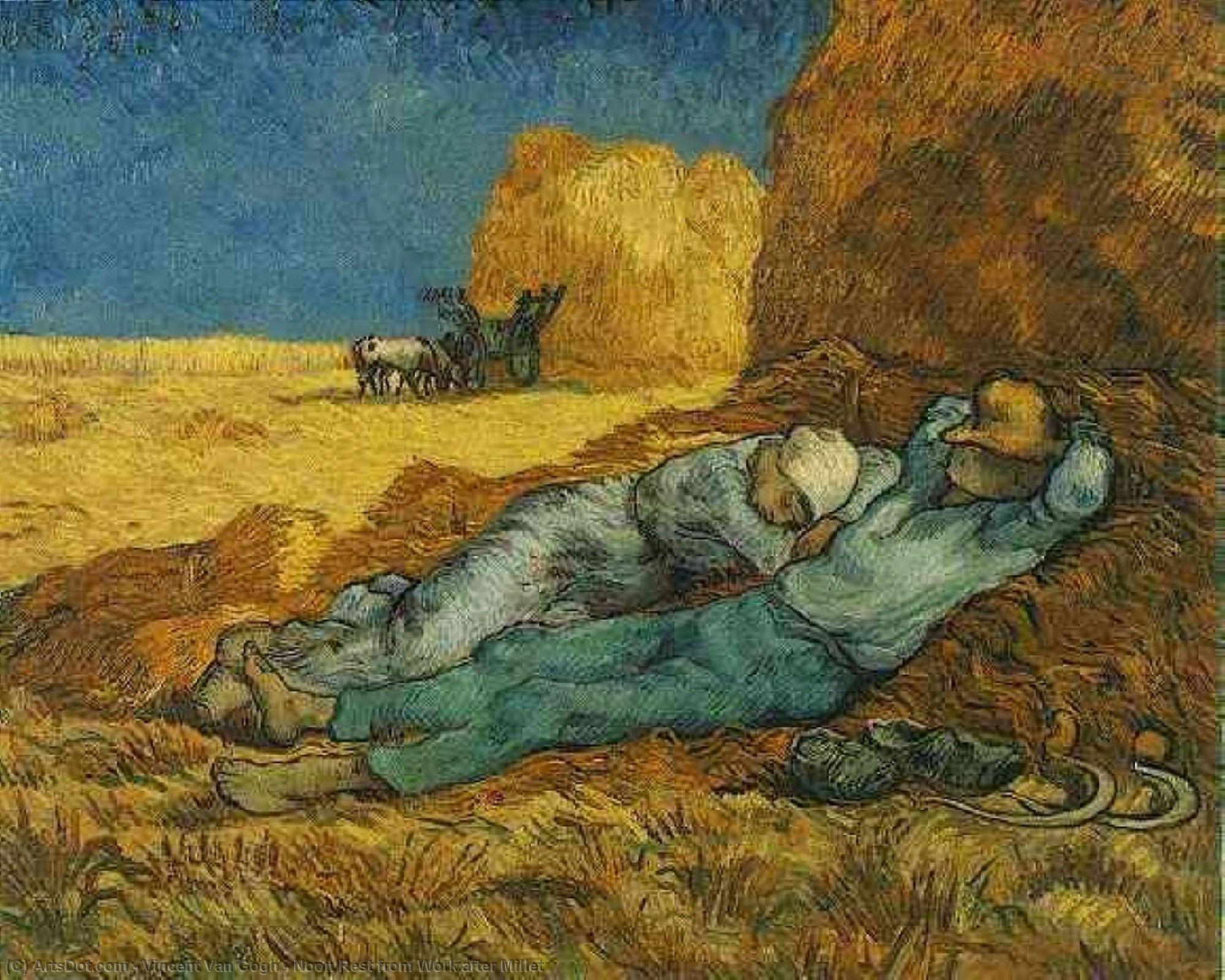 Noon Rest From Work After Millet — Vincent Willem Van Gogh