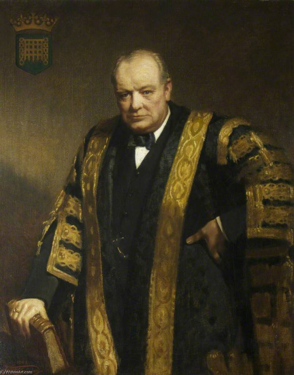 The Right Honourable Sir Winston Churchill (1874–1965), Kg, Om, Ch, Mp, Chancellor (1929–1965) — Frank O. Salisbury