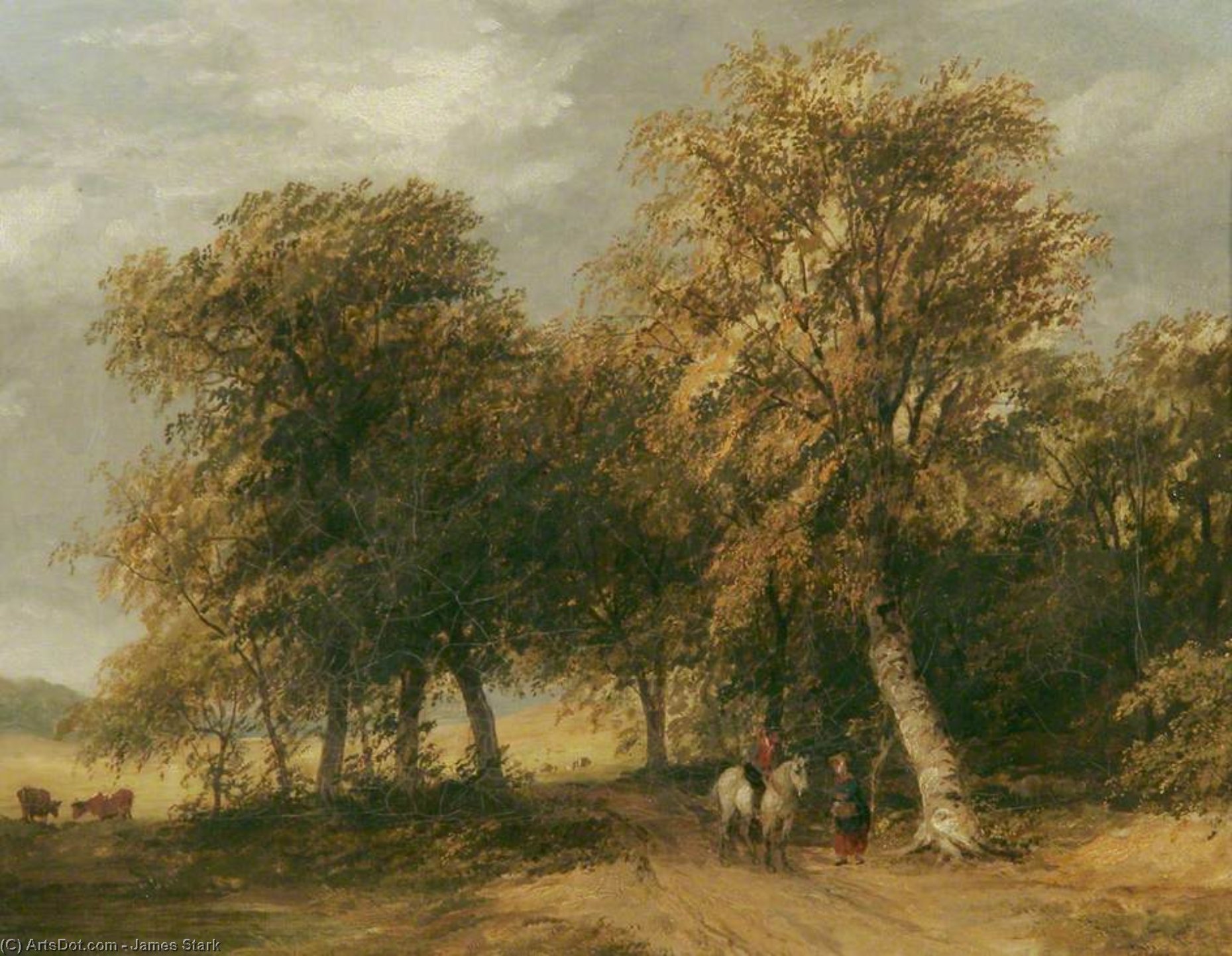 Lane Scene, With Horseman Talking To A Woman — James Stark