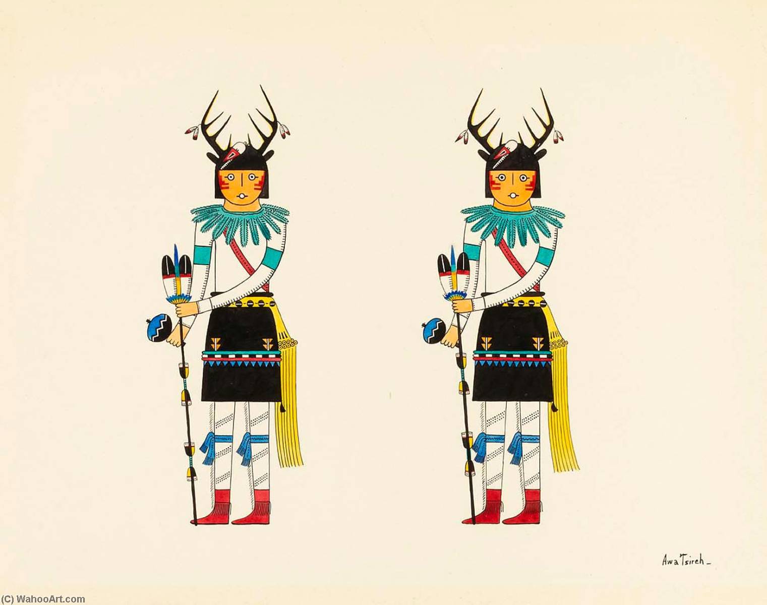 Deer Dancers — Awa Tsireh
