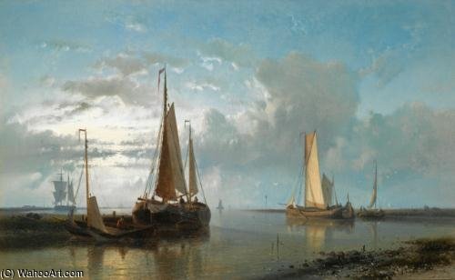 Fishing Vessels In An Estuary — Abraham Hulk Senior
