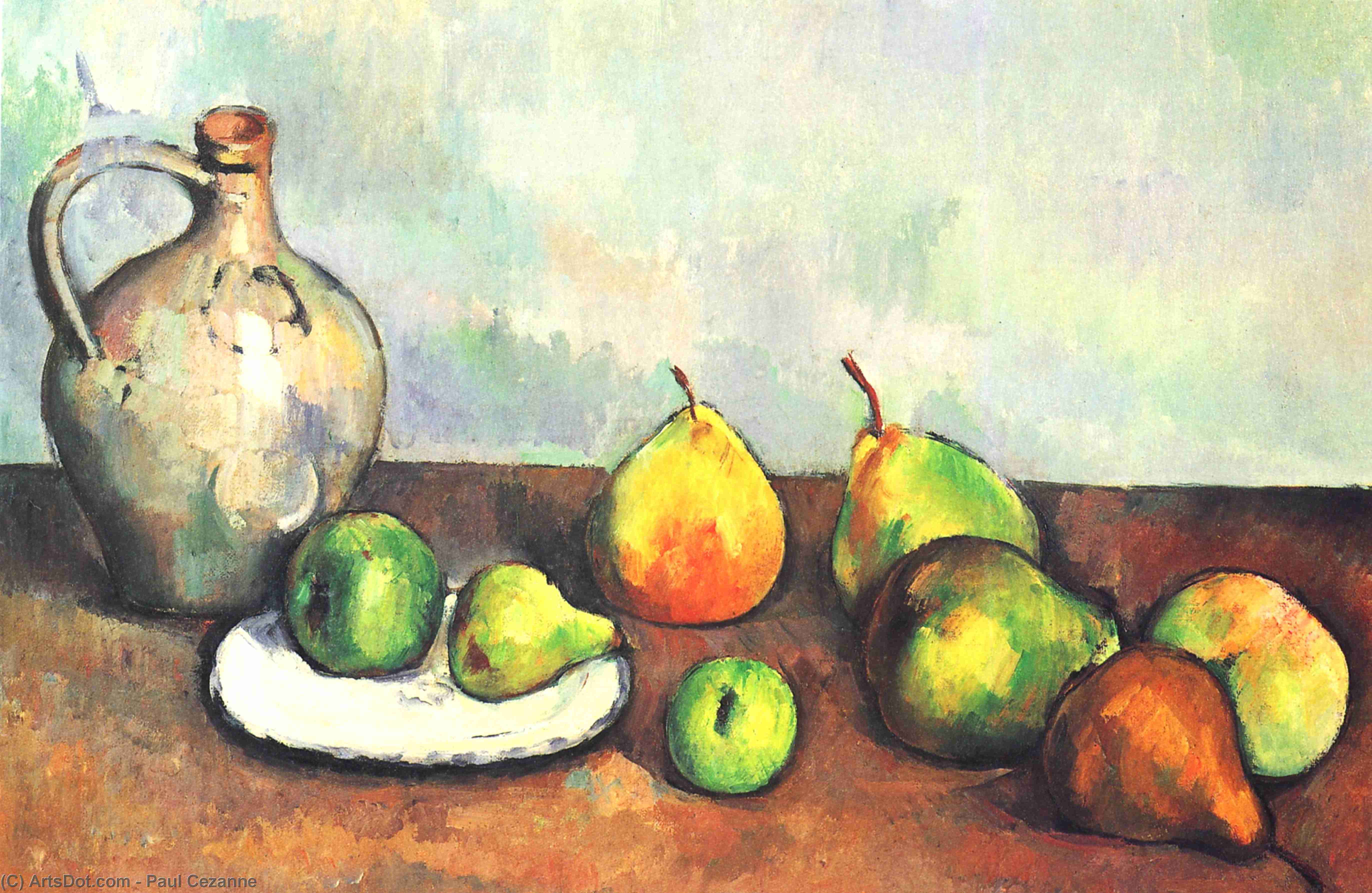 Still Life, Pitcher And Fruit — Поль Сезанн