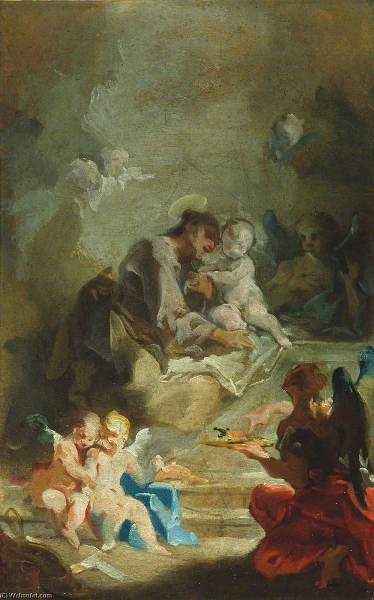 Saint Anthony Of Padua Adoring The Christ Child — Giovanni Battista Pittoni The Younger