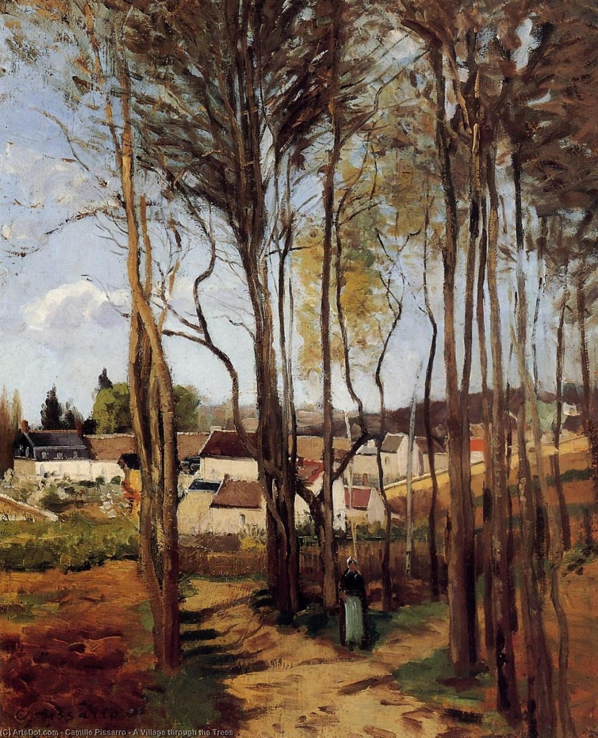 A Village Through The Trees — Camille Pissarro
